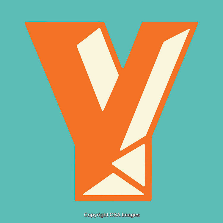 Bold Stylized Letter Y with Geometric Design and Vibrant Colors