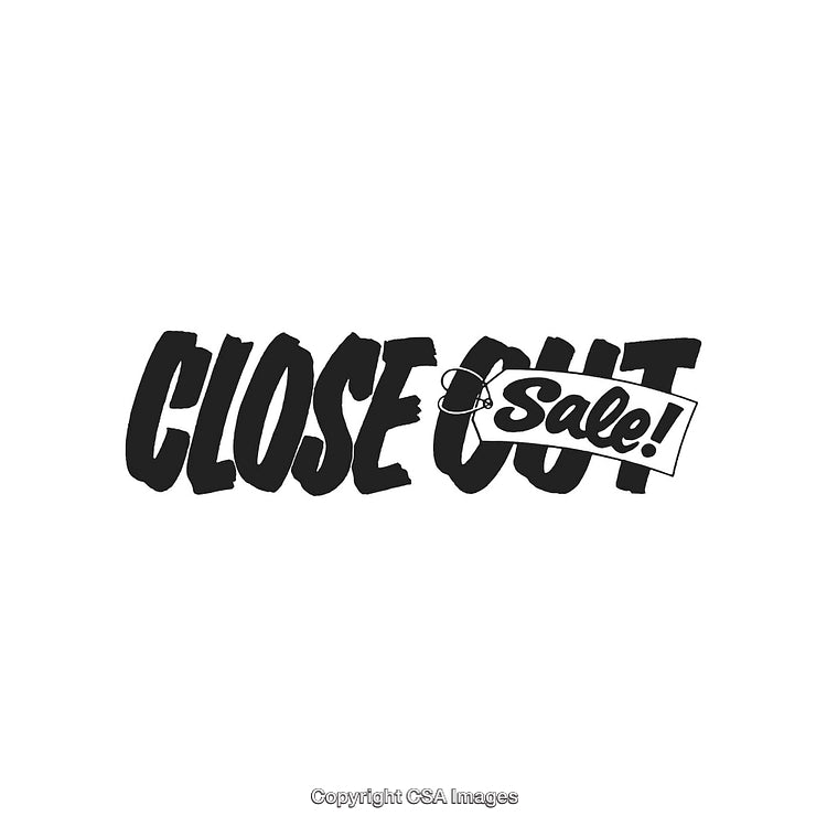 Black and White Close Out Sale Text Graphic with Bold Design