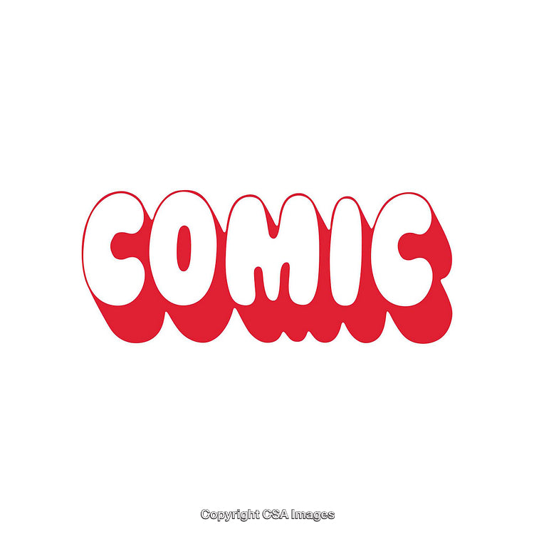 Colorful Comic-Themed Illustration With Bold Red Lettering Design