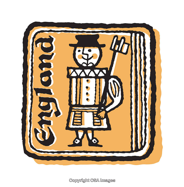 Vintage-Inspired Art of English Character in Folk Costume