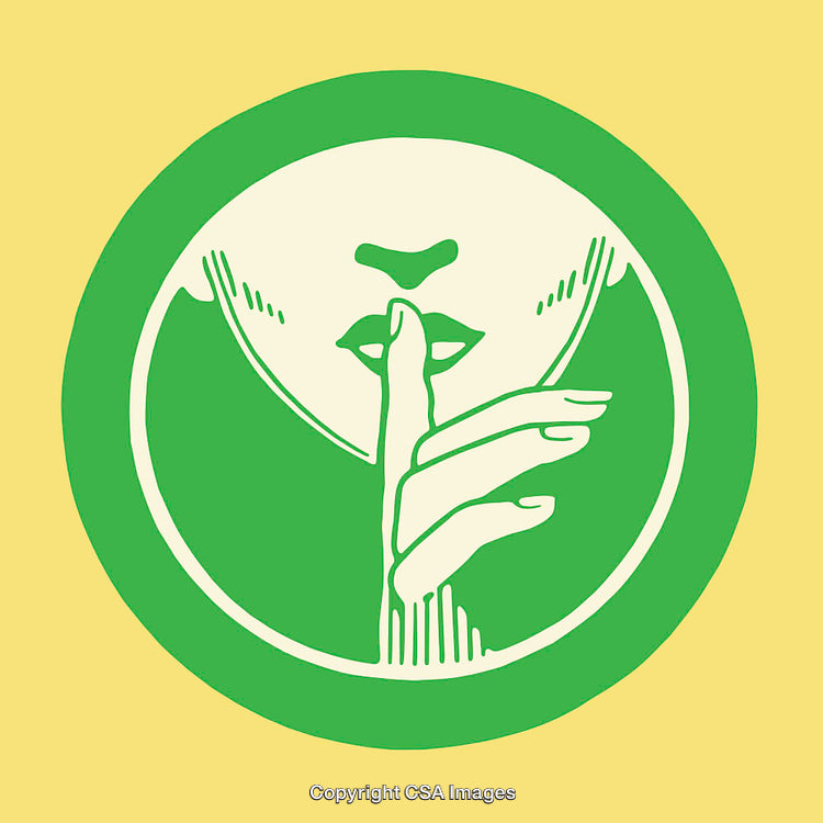 Colorful Line Art Illustration Depicting Silence and Mystery with Green and Yellow
