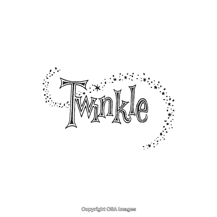 Twinkling Hand Drawn Text with Decorative Swirling Star Elements