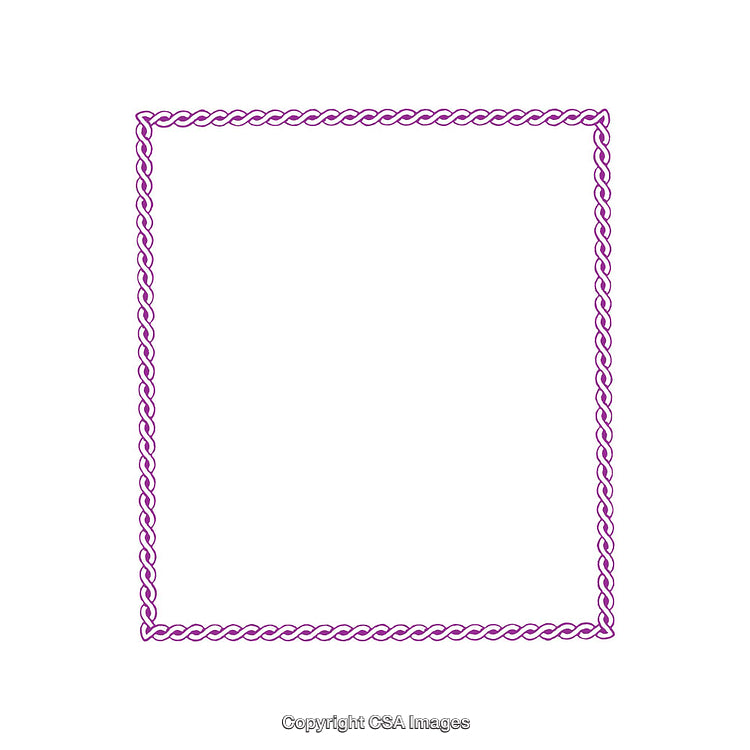 Decorative Purple Braided Border on White Background for Graphic Designs