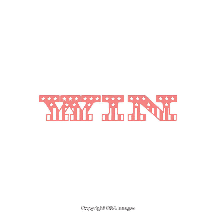 Patriotic Typography Design Featuring "Win" in Red and White with Stars and Stripes