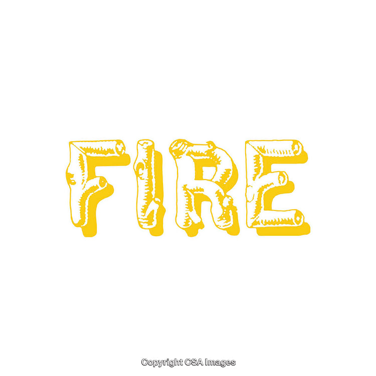 Creative Yellow Typography Featuring the Word Fire in a Unique Style