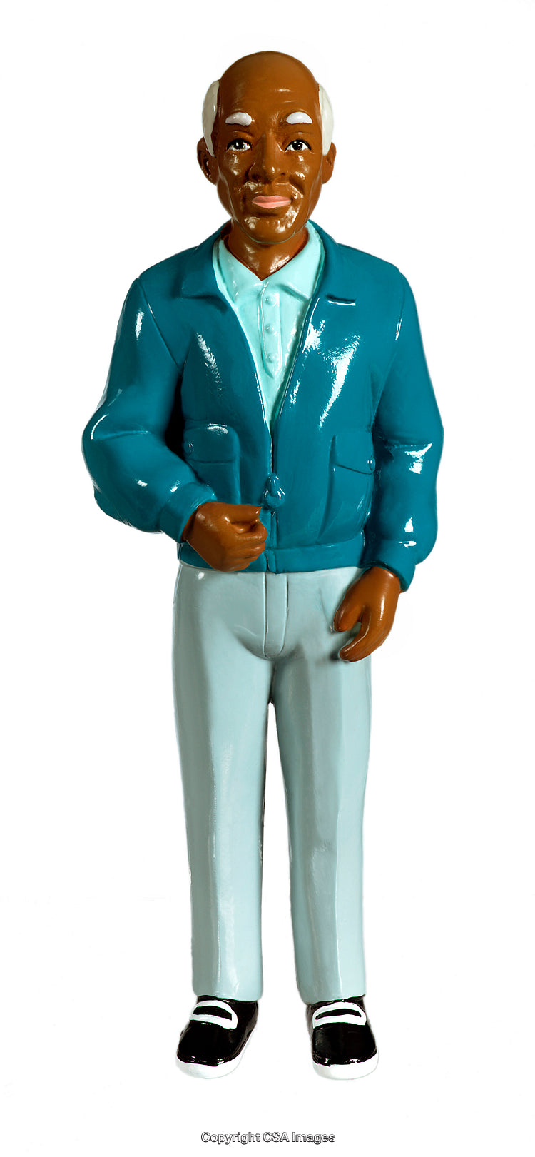 Plastic Model Figurine of an Elderly Gentleman in a Stylish Outfit