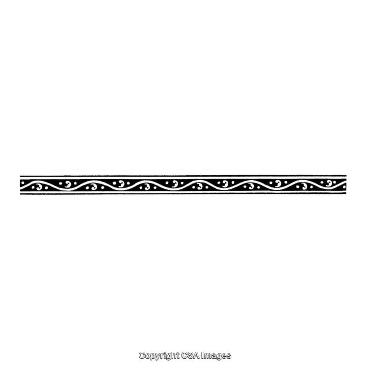 Black and White Decorative Border Design with Simple Classic Floral Pattern