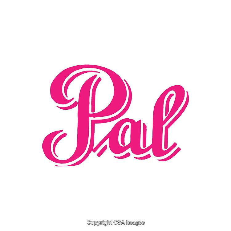 Stylish Pink Word Art Featuring "Pal" Typography on White Background
