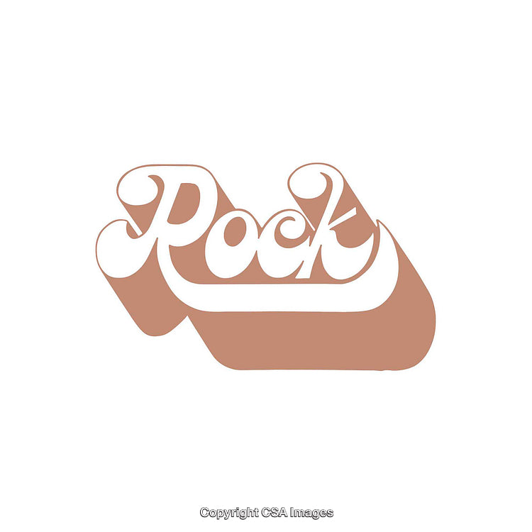Retro Style Typography Featuring the Word Rock in Bold Letters