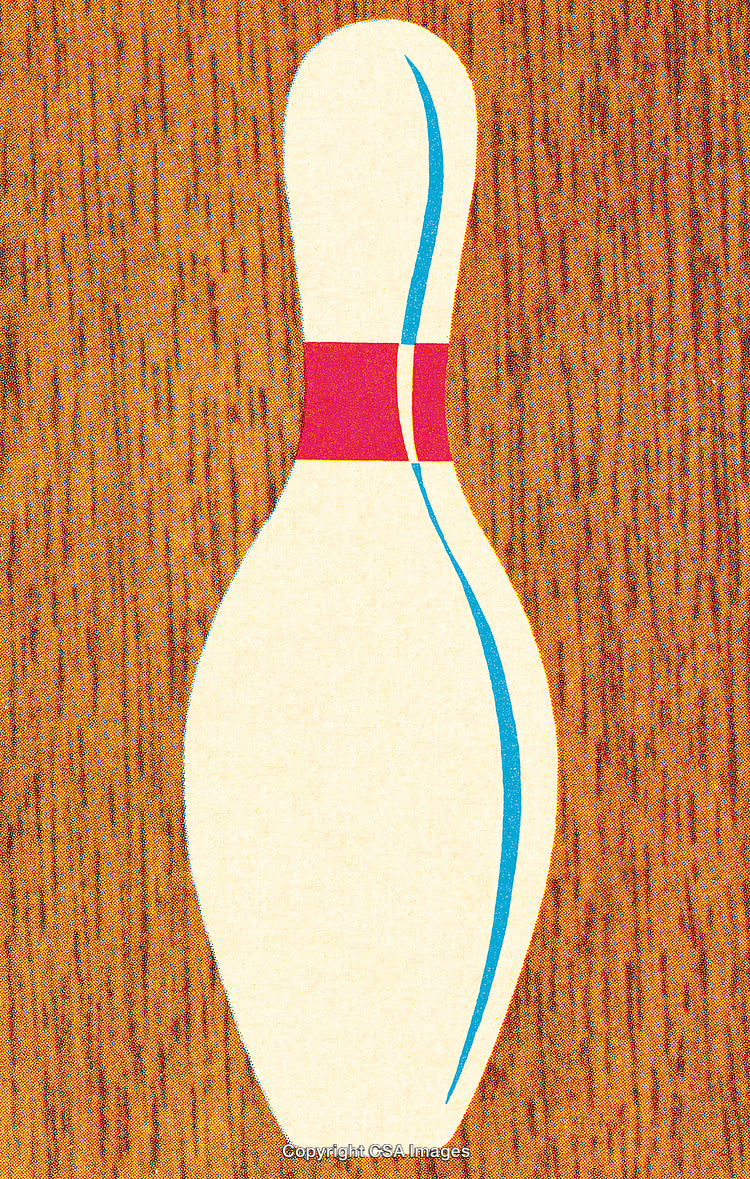 Illustration of a Bowling Pin on a Textured Background