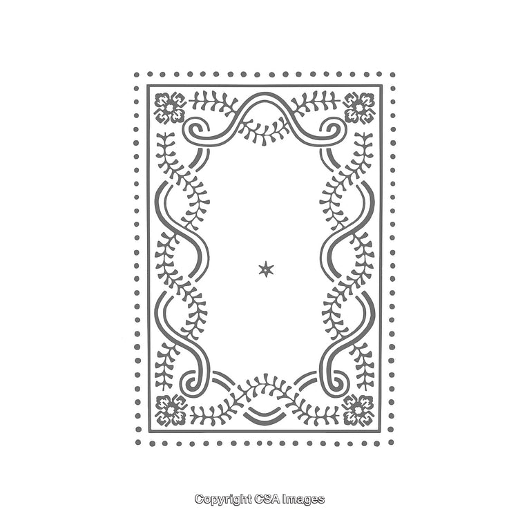 Elegant Vintage Frame With Decorative Floral and Curved Border Design