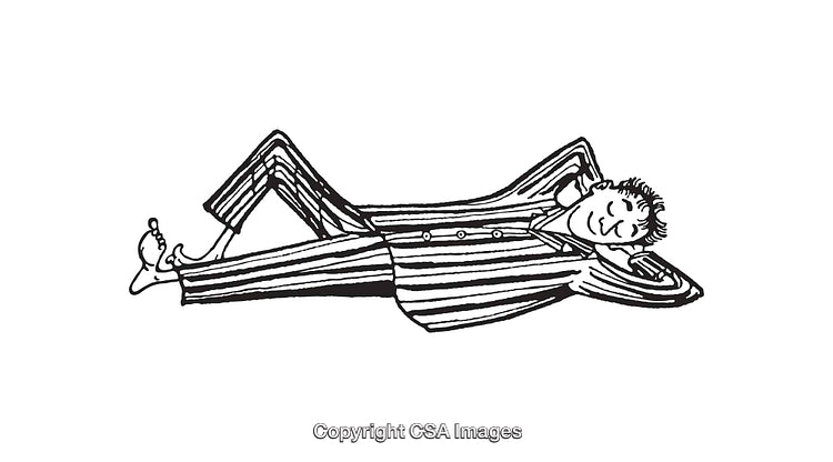 Illustration of a Relaxed Individual Resting in Striped Attire
