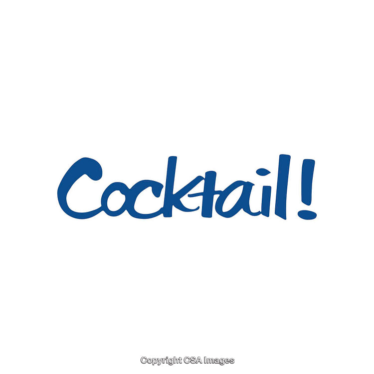 Stylish Blue Text Design Highlighting the Word 'Cocktail!'