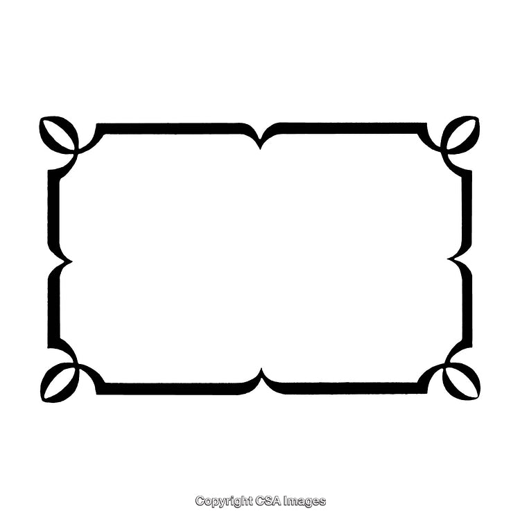 Ornate Black and White Border with Symmetrical Decorative Elements