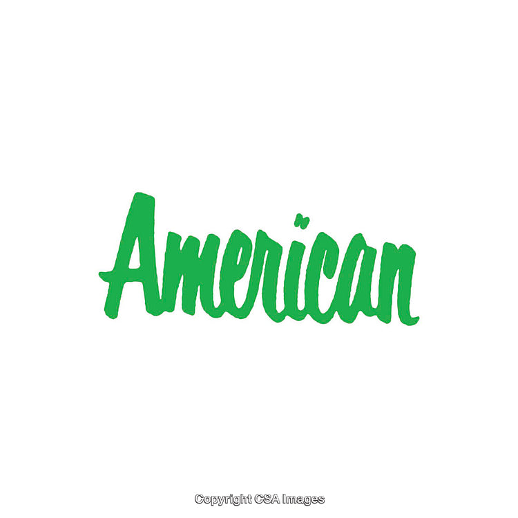 Green Handwritten Script Displaying the Word 'American'