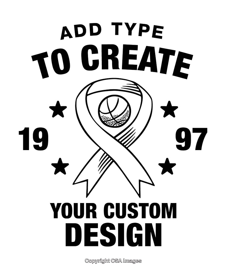 Basketball and Ribbon Design Format
