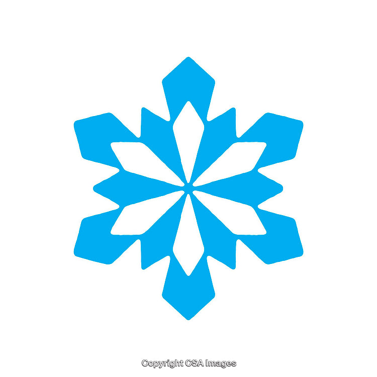 Stylized Blue Snowflake Icon on White Background Design