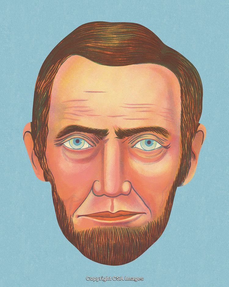 Colorful Illustration of a Man's Face with Vintage Aesthetic
