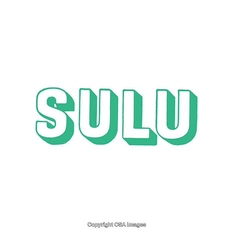 Bold Stylized Green Text Spelling 'SULU' on White Background