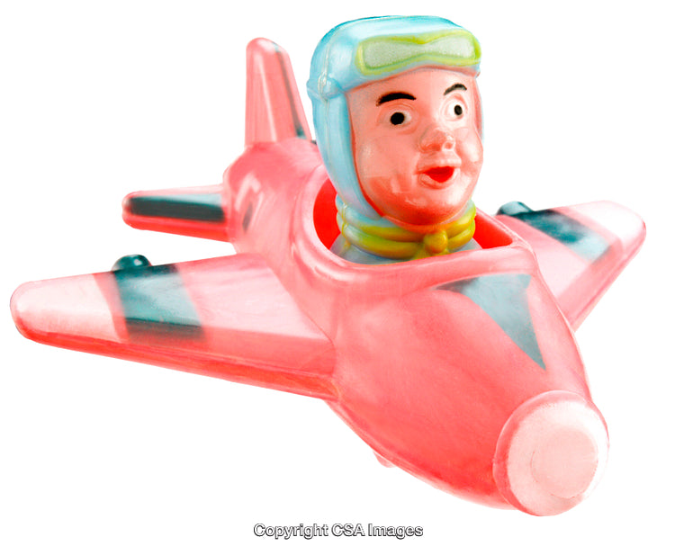 Colorful Plastic Toy Airplane With Pilot Figure