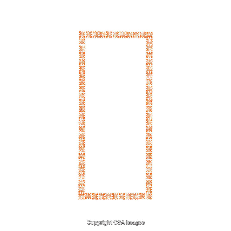Decorative Orange Pattern Border Frame on a White Background