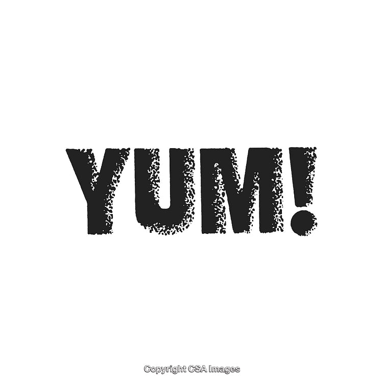 Stylized Black YUM! Text Isolated on a White Background