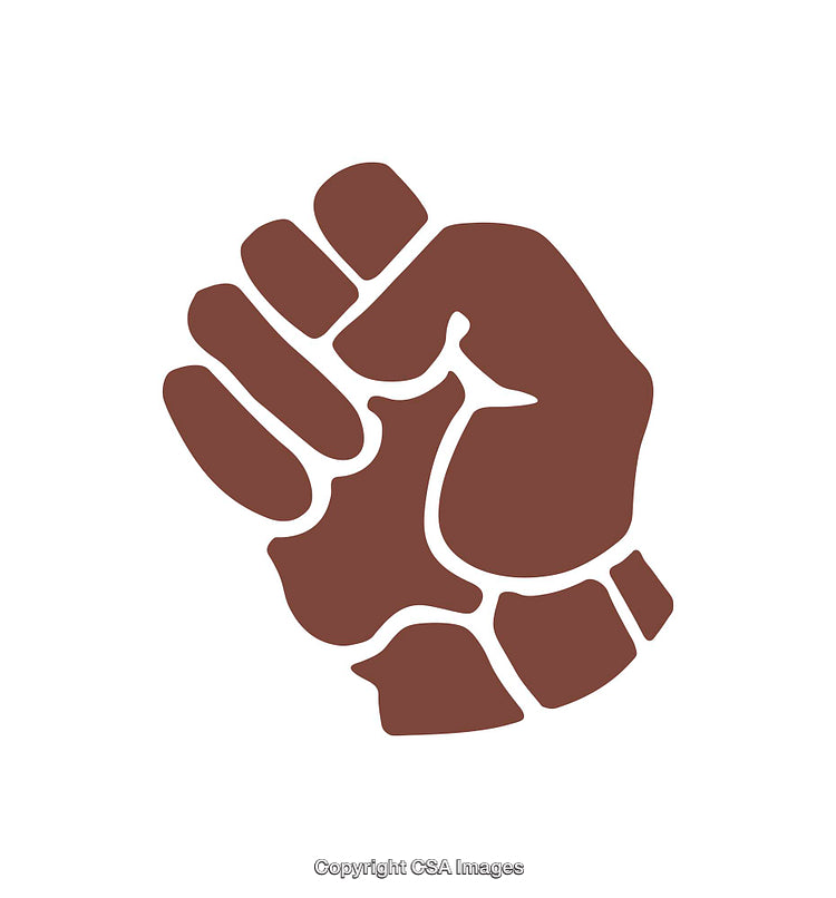 Brown Fist Icon Symbolizing Strength and Solidarity on White Background