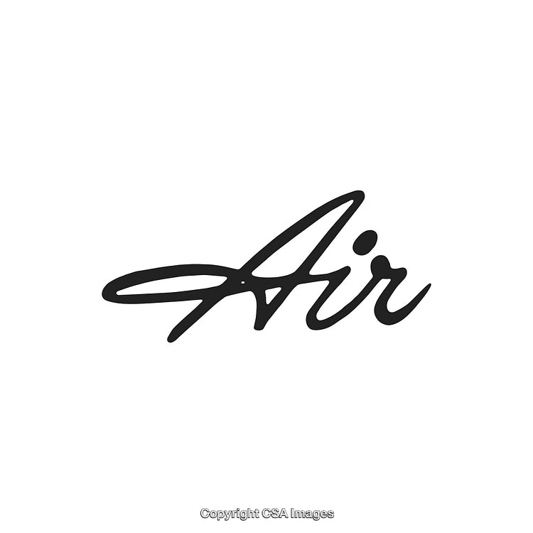 Minimalistic Script Lettering of the Word 'Air' in Black Color