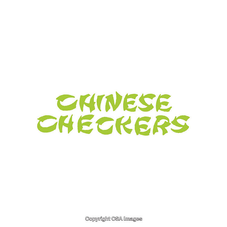 Green Chinese Checkers Text Design Isolated On White Background