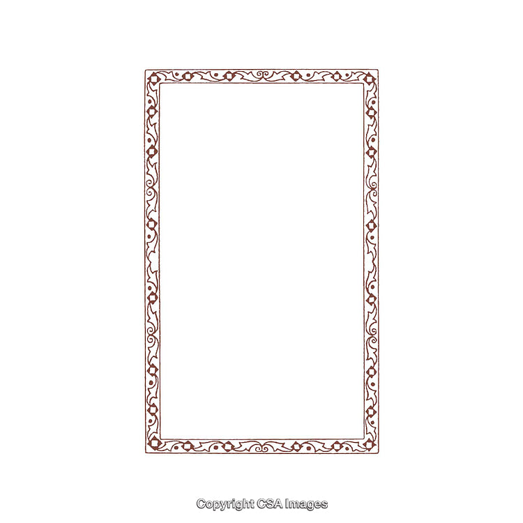 Elegant Vintage Frame with Decorative Floral Border Design on White Background