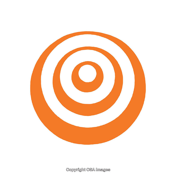 Orange Bullseye Icon with Concentric Circles on White Background