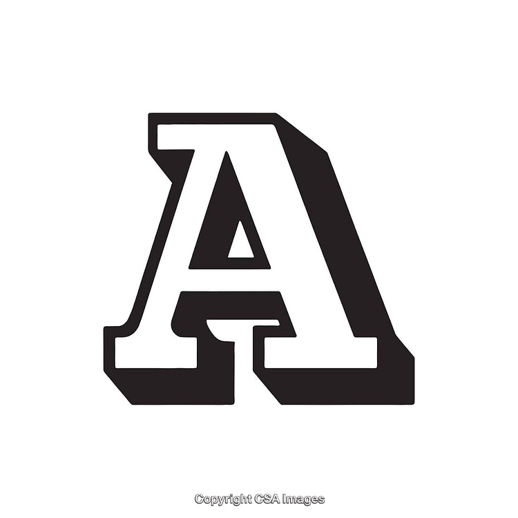 Bold Stylized Black Capital Letter A Design