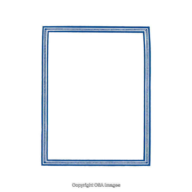 Simple Blue Hand-Drawn Frame With Double Outlined Borders on White Background