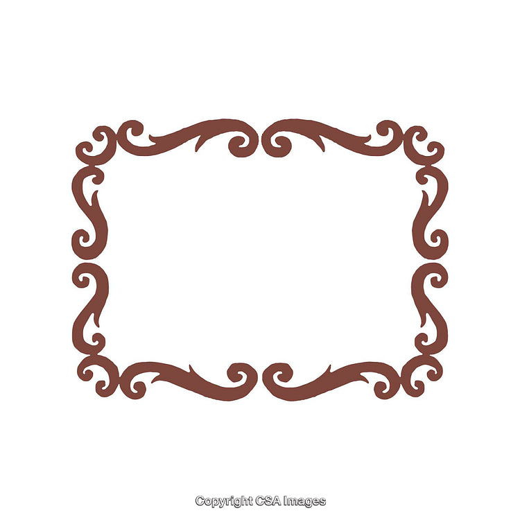 Vintage Ornamental Frame with Elegant Swirls on a White Background