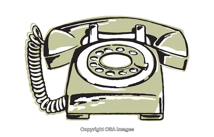 Classic Retro Rotary Dial Telephone Illustration in Vintage Style