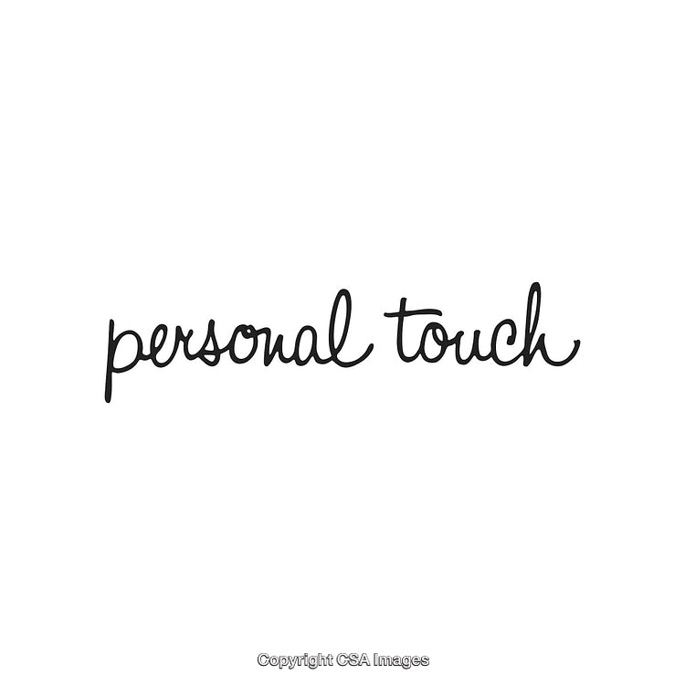 Elegant Handwritten 'Personal Touch' Minimalist Text Design on White Background