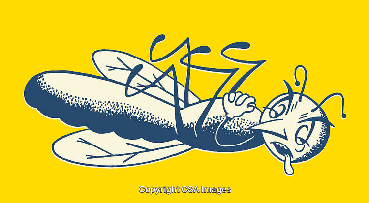 Illustration of a Cartoon Insect with a Comical Angry Expression
