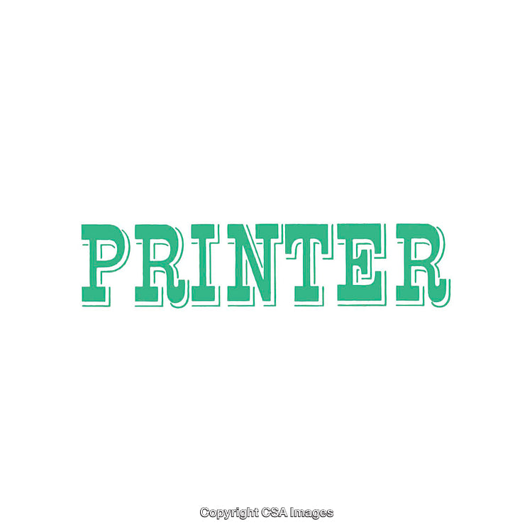Green Stenciled Printer Text on White Background Minimalist Art