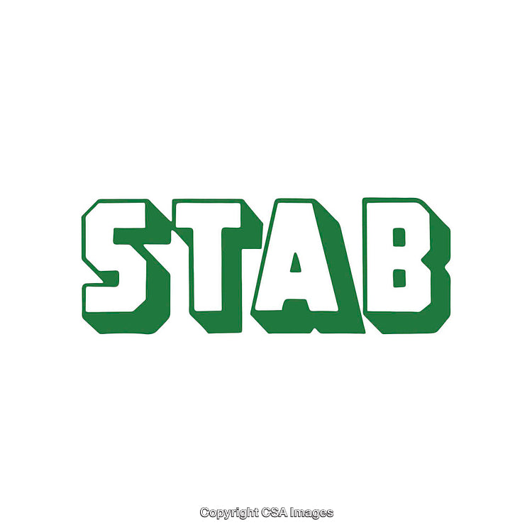 Bold Green Typography Design Featuring the Word 'STAB'