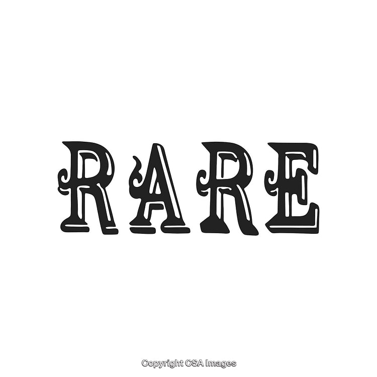Bold Black Text Design Depicting the Word 'Rare' in Artistic Style