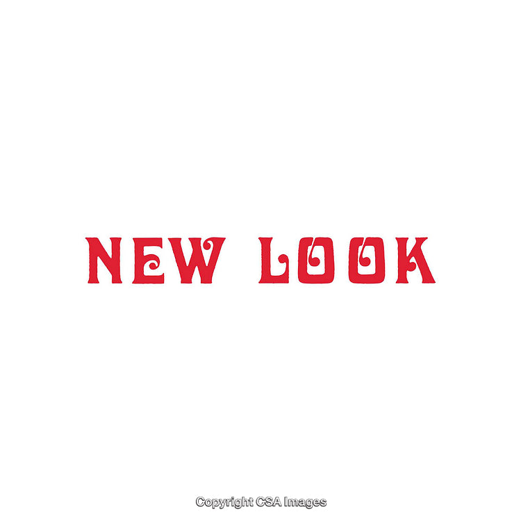 Bold Red Text Displaying "New Look" on a White Background