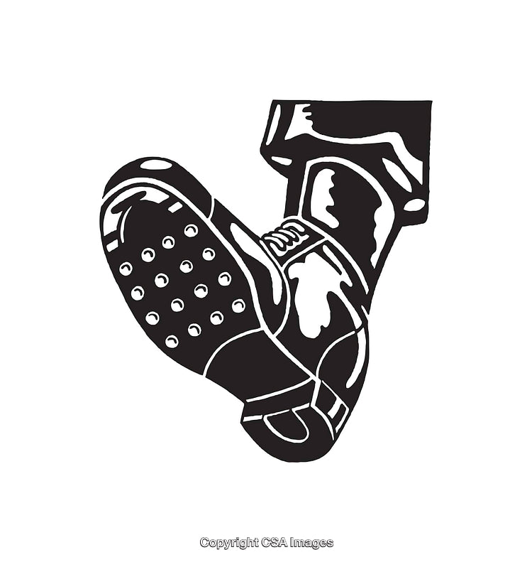 Monochrome Line Art of Stylish Leather Shoe with Detailed Sole