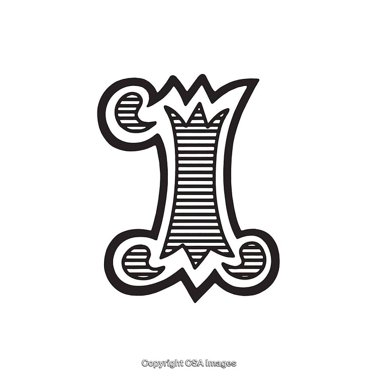 Decorative Number One Design in a Vintage Art Style