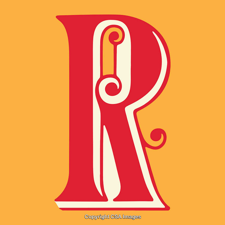 Elegant Letter R in Decorative Typography with Vibrant Colors