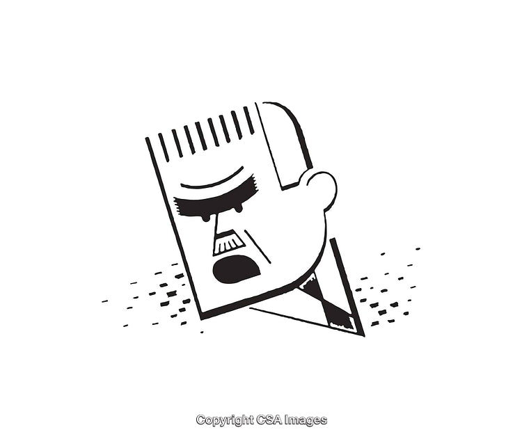 Black and White Line Art of Abstract Angry Facial Expression