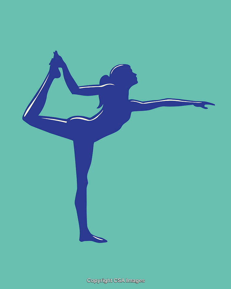 Silhouette of Woman Performing Yoga Pose on Colorful Background