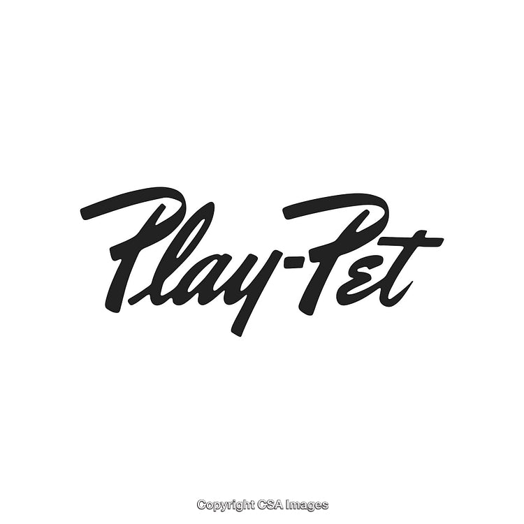 Play-Pet Logo in Bold Script Font on White Background