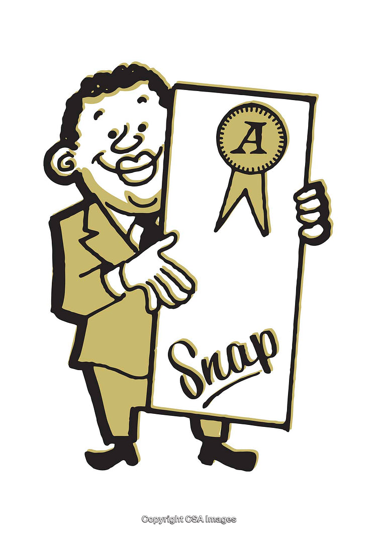Illustration of a Cartoon Character Holding a Certificate with a Ribbon