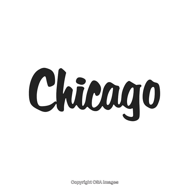 Stylized Calligraphy Design Featuring the Word Chicago in Bold Black Font