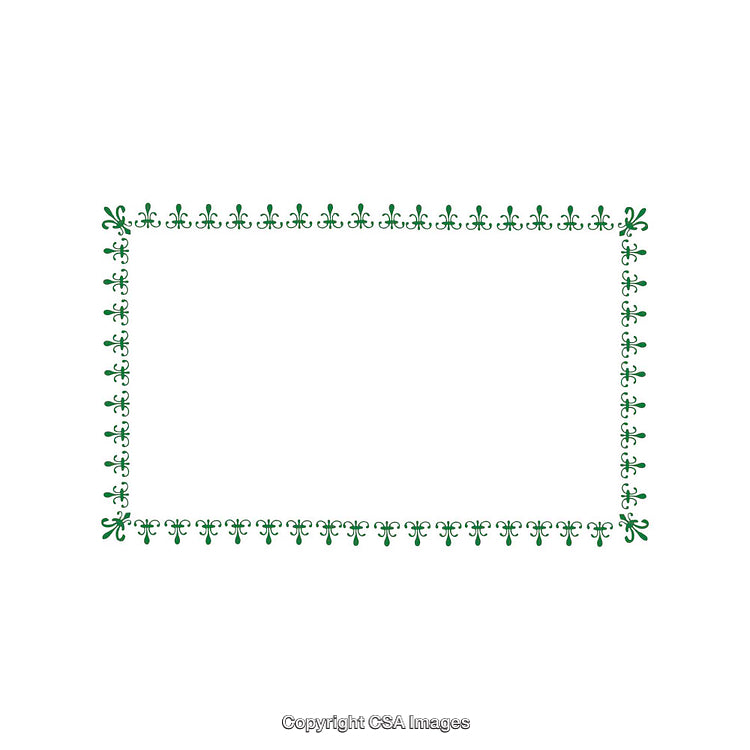 Elegant Green Decorative Border with Floral Pattern on White Background
